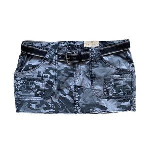 Y2K camo mini skirt